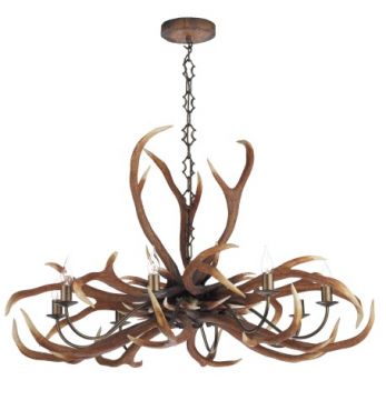 Hand Painted Antler Style Chandelier with 8 Lights ID Large View