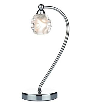 A Table Lamp with Chrome Base and Frosted Glass Shade ID Large View