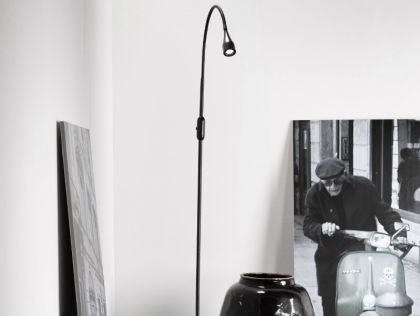 A Floor-Standing LED Reading Light - Black ID Large View
