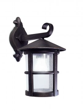 Dark Brown Finish Outdoor Wall Light in a Jam Jar Style - DISCONTINUED Large View