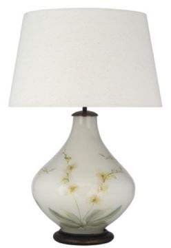 Jenny Worrall Cream Orchid - Hand-Painted Table Lamp ID DISCONTINUED Large View