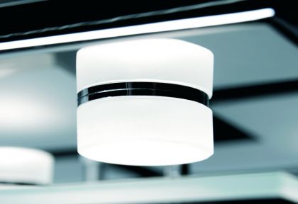 Square LED Flush Ceiling Light in Polished Chrome ID Large View