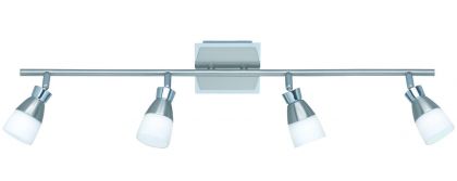 Satin Silver and Chrome 4LT LED Spotlight Bar ID  Large View