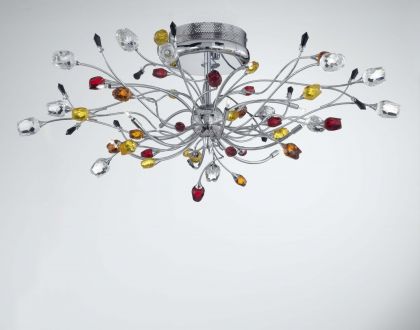 Italian Rose Crystal Ceiling Light in Polished Chrome ID Large View