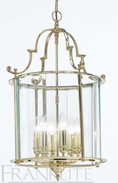 Polished Brass Lantern with Bevelled Edge Glass ø38cm ID Large View