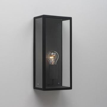 A Black Exterior Wall Light with Clear Glass ID Large View