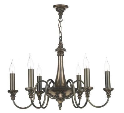 Ceiling Chandelier with Six Arms in a Bronze Finish ID Large View