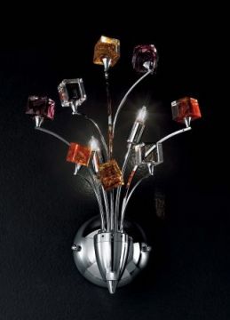 Italian wall light with cut glass cubes in chrome ID Large View