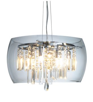 A Crystal and Glass Suspended Ceiling Light - DISCONTINUED Large View