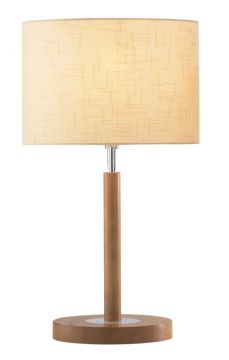 Light Colour Wooden Table Lamp with Shade ID Large View