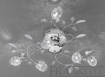 Polished Chrome and Crystal 6 Arm Semi Flush Ceiling Light ID Large View