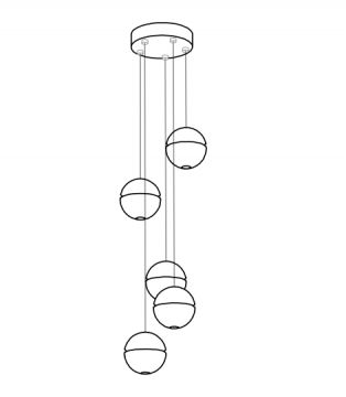 BOCCI 14.5 Five Suspended Pendant Ceiling Fixture ID Large View