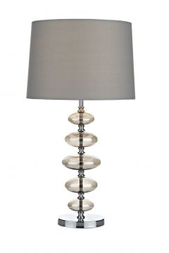 Smoked Glass Table Lamp complete with Shade - DISCONTINUED Large View