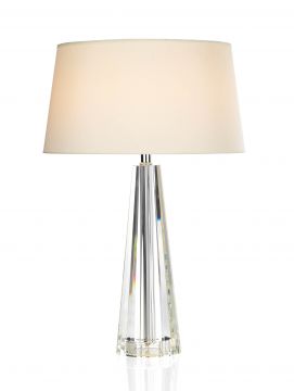 A Tapered Crystal Table lamp with Shade ID Large View