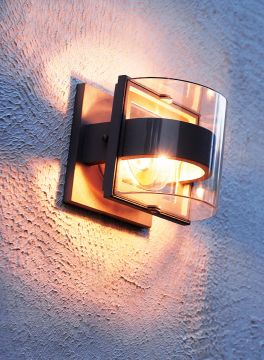 Contemporary Outdoor Wall Light Graphite finish ID Large View