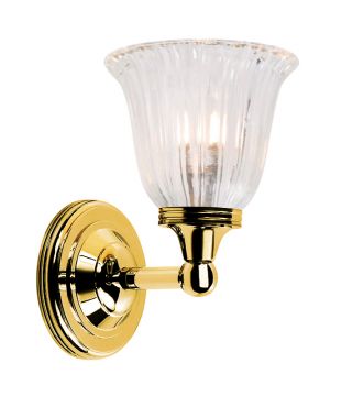 Single Bathroom Wall Light in Polished Brass ID Large View