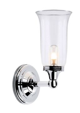 Single Bathroom Wall Light in Polished Chrome ID Large View