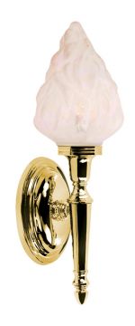 Single Bathroom Wall Light in Polished Brass ID Large View