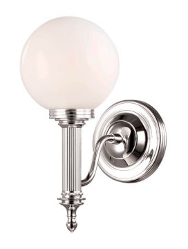 Traditional Bathroom Wall Light in Polished Nickel ID Large View