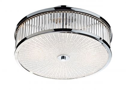 Semi-Flush Ceiling Light with Clear Glass Rods & Chrome ID Large View