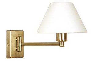 Single swing arm wall light finished in antique brass ID  Large View