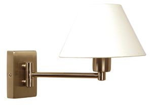 Single swing arm wall light finished in satin silver ID Large View