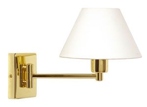 Single swing arm wall light finished in polished brass ID  Large View