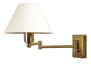 Double swing arm wall light finished in antique brass ID Large View