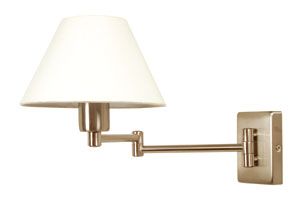 Double swing arm wall light finished in satin silver ID Large View