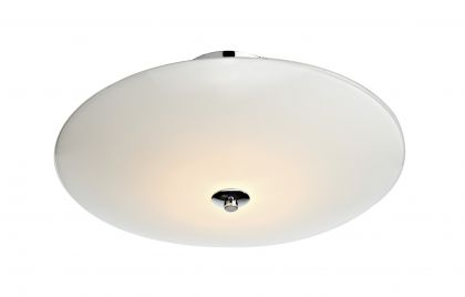 Opal Glass and Chrome Flush 3 Light - DISCONTINUED Large View