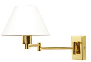 Double swing arm wall light finished in polished brass  Large View