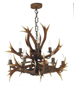 Nine Arm Tiered Antler Style Chandelier ID Large View
