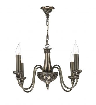 Decorative Four Light Chandelier in Bronze ID Large View