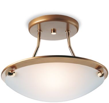 Semi flush ceiling light finished in satin brass ID - DISCONTINUED Large View