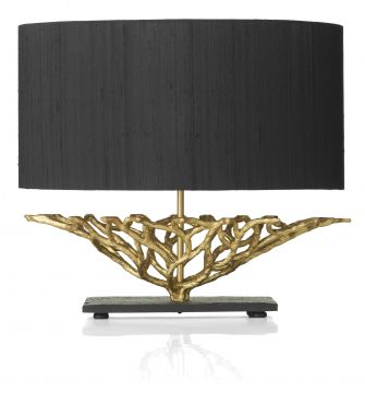 Table Lamp complete with Black Silk Oval Shade ID Large View