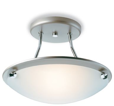 Semi flush ceiling light finished in satin silver ID - DISCONTINUED Large View