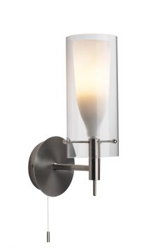 Modern Single Wall Light in Satin Chrome - DISCONTINUED Large View