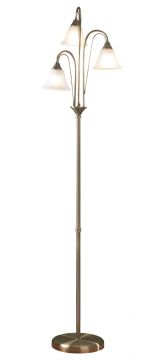 Floor Lamp in Antique Brass complete with Glass ID  Large View