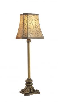 Antique Gold Large Table Lamp complete with Shade - DISCONTINUED Large View