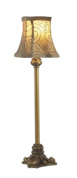 Antique Gold Small Table Lamp complete with Shade - DISCONTINUED Large View