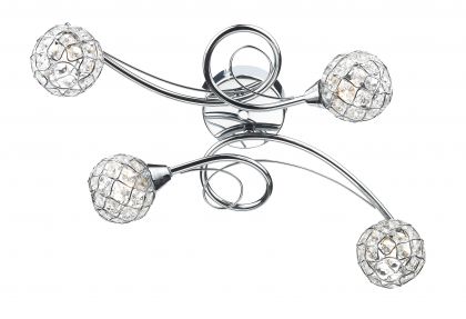 4 Light Flush Ceiling Light in Polished Chrome ID Large View