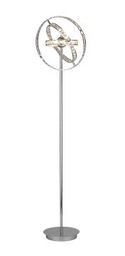 Polished Chrome and Crystal Glass 6 Light Floor Lamp ID Large View