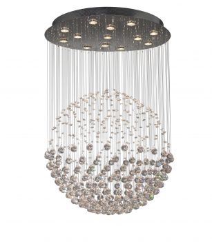 13 Light Pendant Falling Crystal Chandelier  - DISCONTINUED Large View