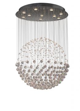 Ten Light Pendant Falling Crystal Chandelier - DISCONTINUED Large View