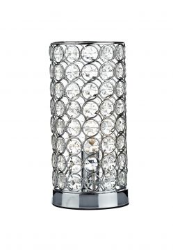 Polished Chrome Touch Table Lamp with Crystal Decoration - DISCONTINUED Large View