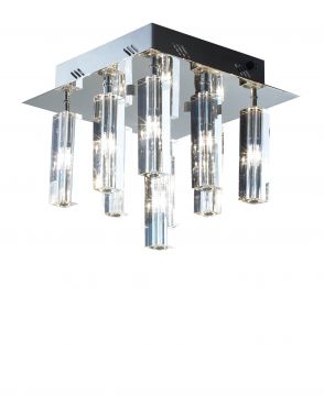 Flush 9 Light with Crystal Glass Shades ID Large View