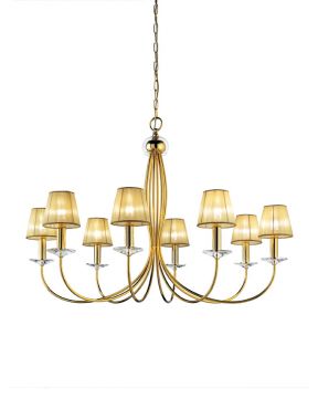 Elegant Italian chandelier finished in 24kt Gold ID  Large View