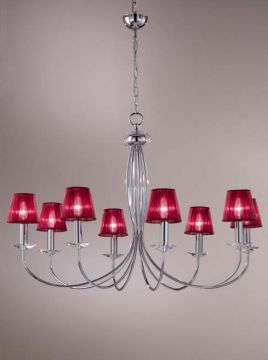 Elegant Italian chandelier in chrome with optional shades ID  Large View