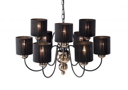 9 Light Bronze Pendant with Black String Shades - DISCONTINUED Large View