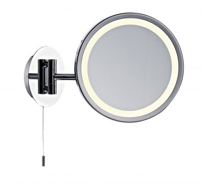 Magnifying Round Wall Mirror Lamp ID Large View